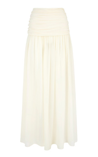 Agapito Ruched Crepe Maxi Skirt | Moda Operandi (Global)