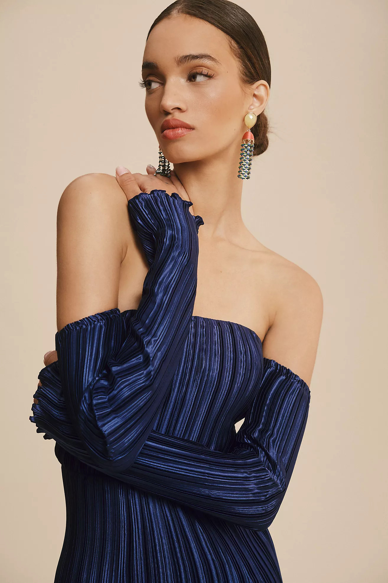 L'IDEE Gatsby Cold-Shoulder Midi Dress | Anthropologie (US)