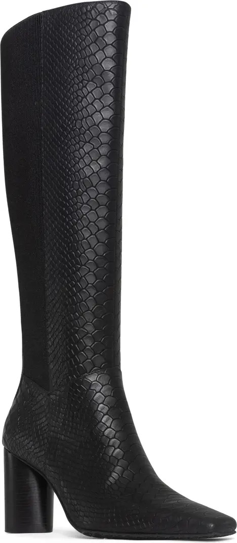 Snakeskin Embossed Leather Knee High Boot (Women) | Nordstrom