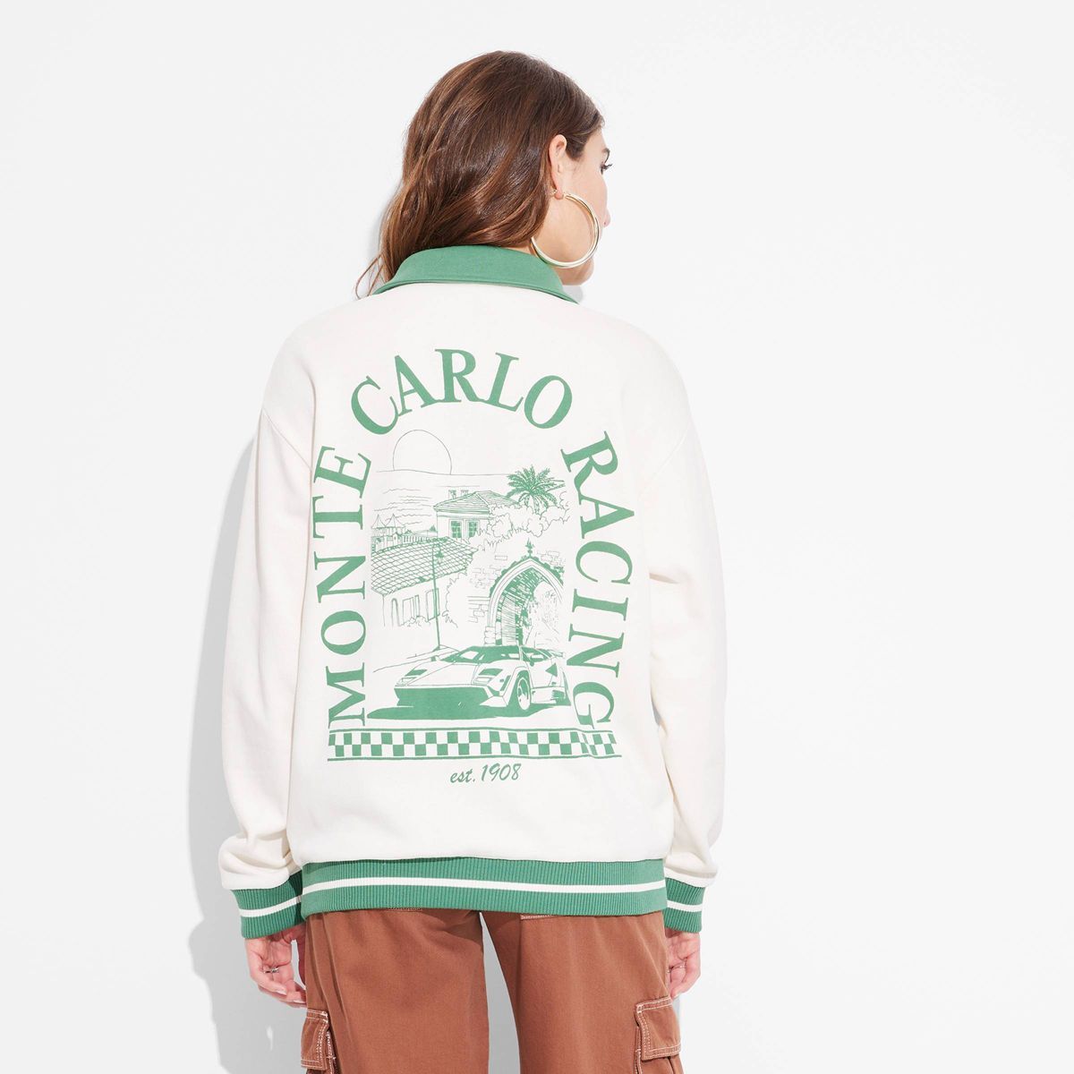 Women's Monte Carlo Racing Graphic Sweatshirt - Ivory | Target