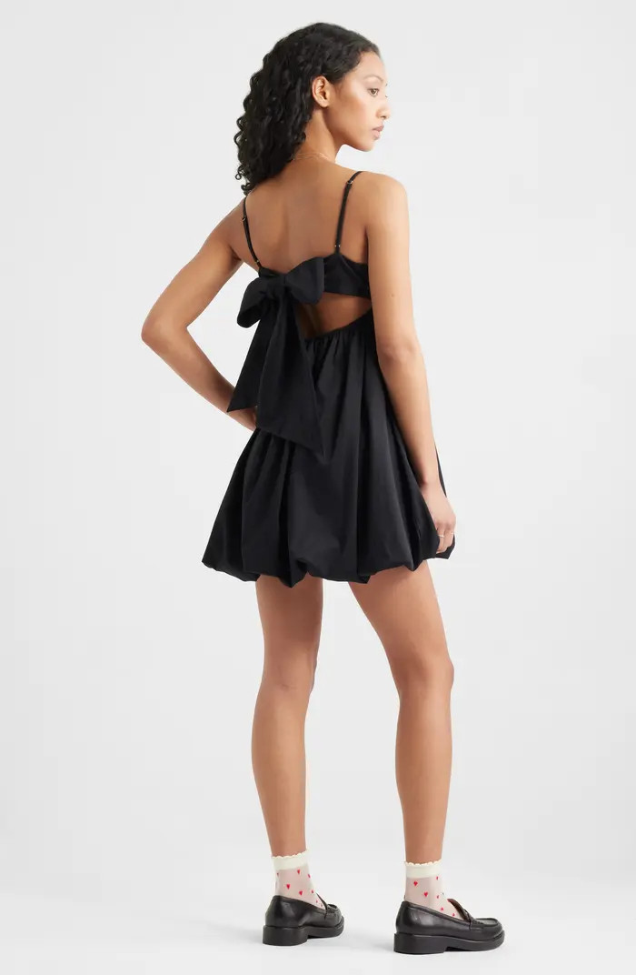 Bow Back Bubble Hem Minidress | Nordstrom