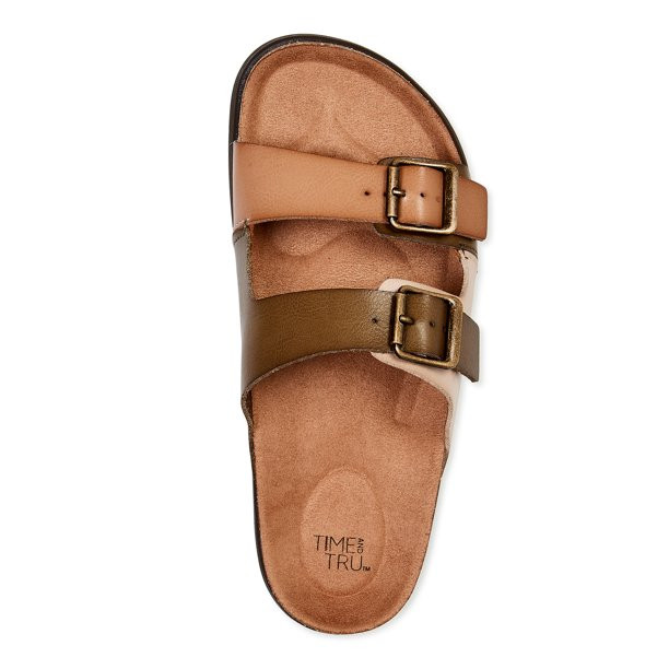 Time and Tru Women's Platform Footbed Sandals - Walmart.com | Walmart (US)