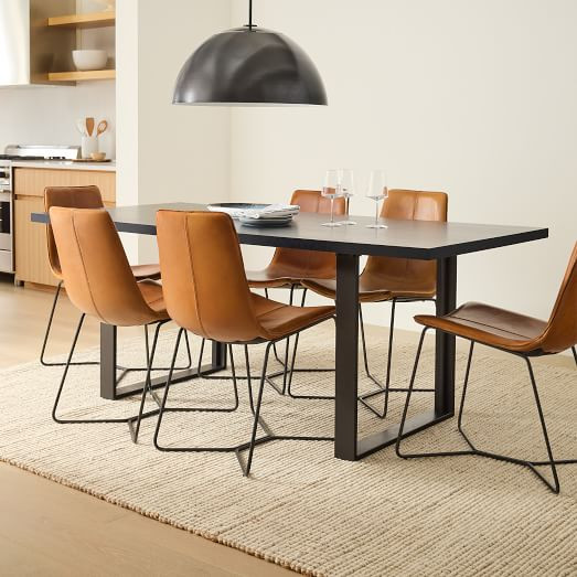 Slope Leather Dining Chair (Set of 2) | West Elm (US)
