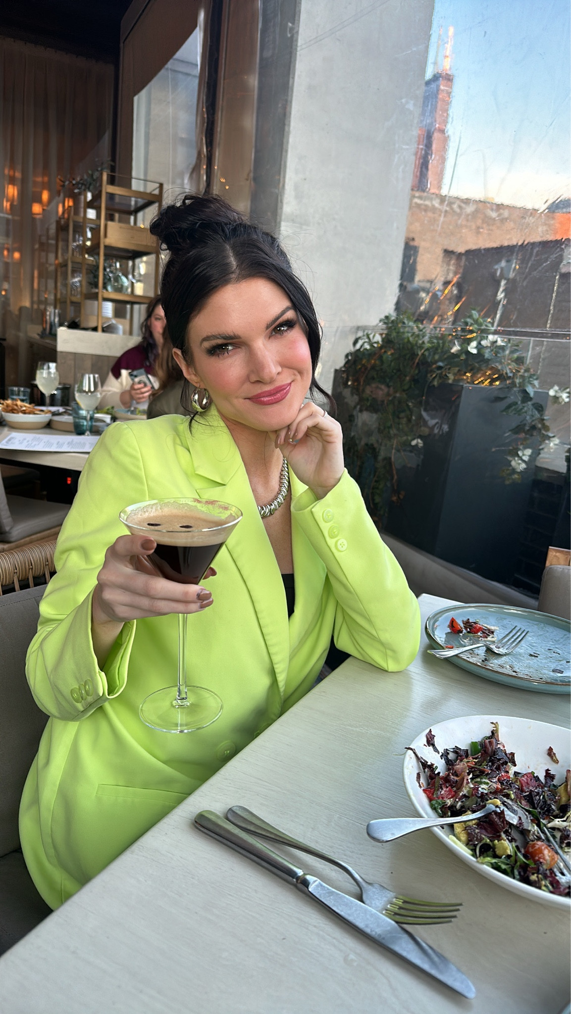 Lime green oversized blazer with leather biker shorts 

#LTKstyletip #LTKbeauty #LTKworkwear