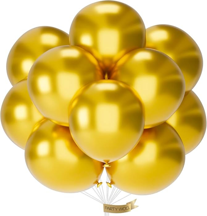 PartyWoo Gold Balloons 20pcs 18 Inch Gold Latex Helium Balloons for Birthday Wedding Anniversary ... | Amazon (US)
