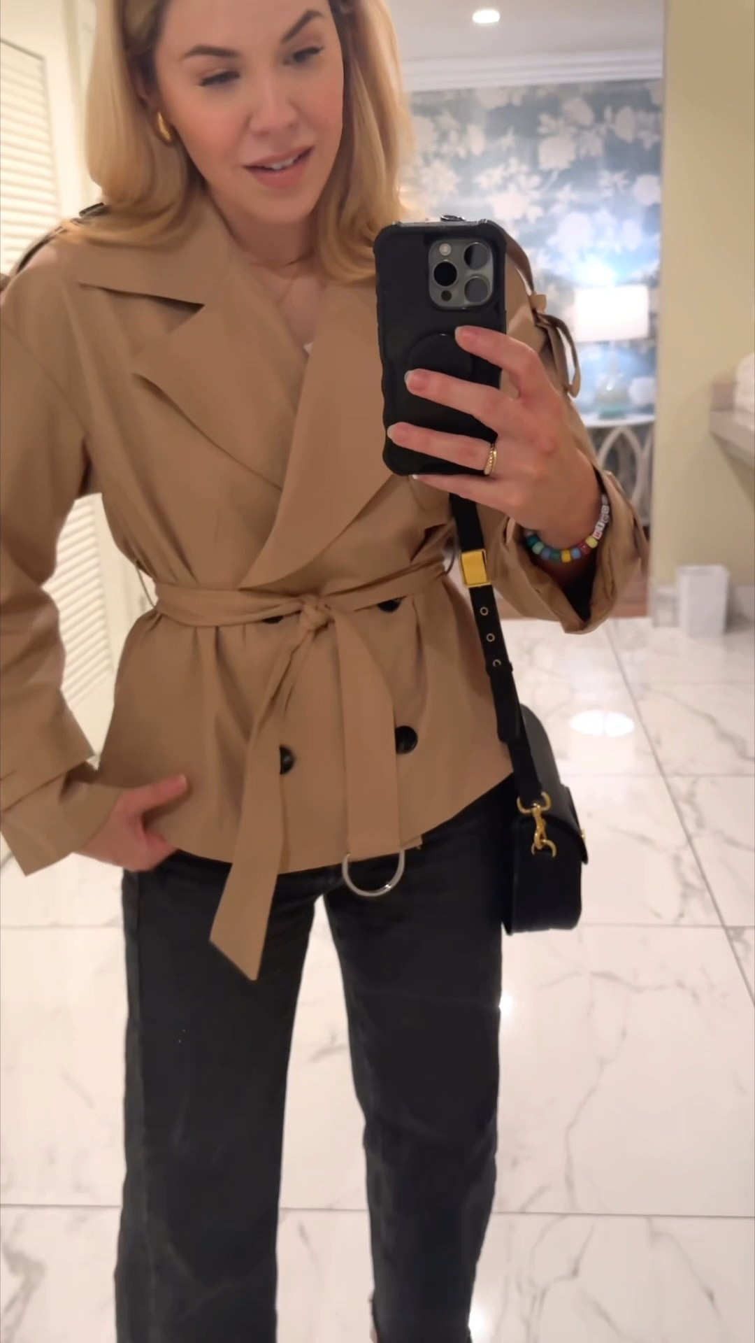 Cropped trench looks so $$$ but from Amazon!