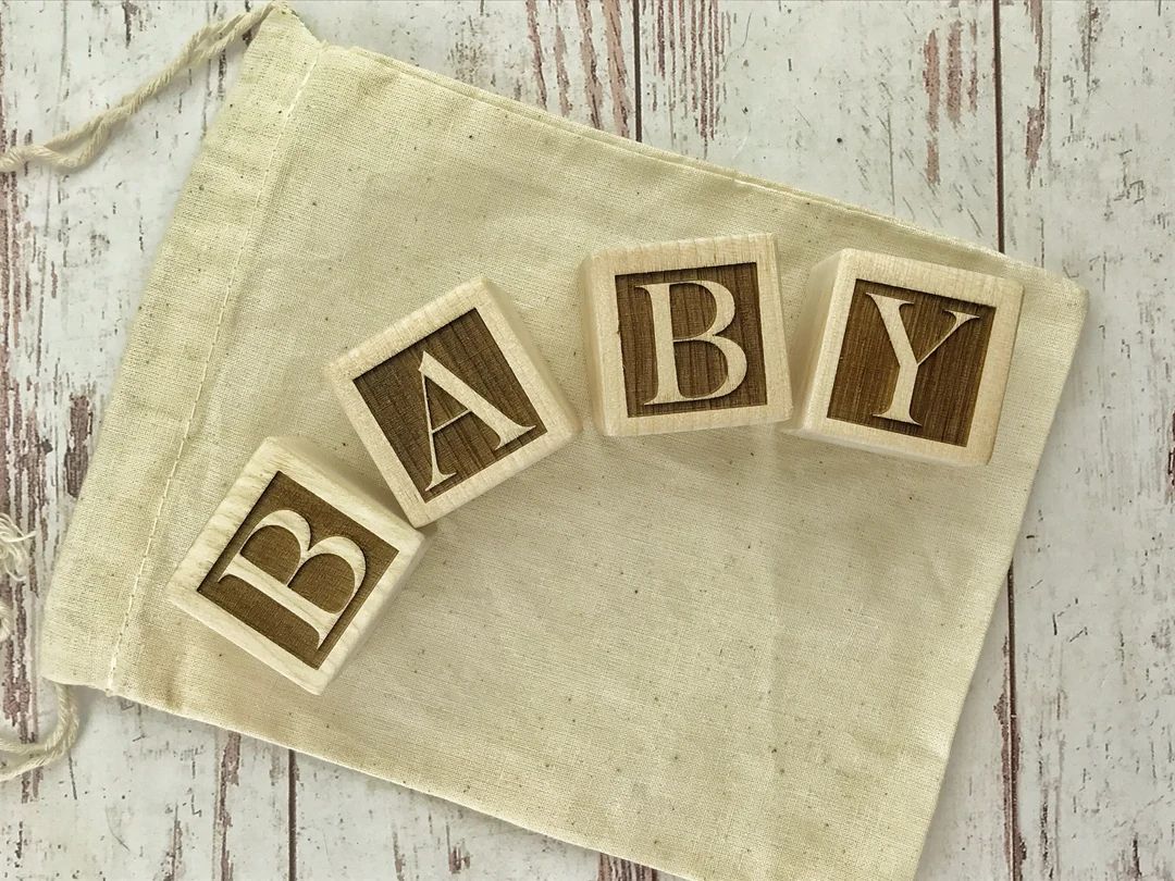 Baby Wooden Blocks Pregnancy Announcement Baby Photo Props - Etsy | Etsy (US)