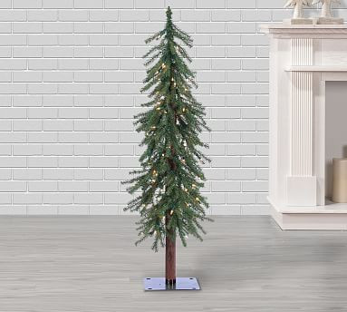 Pre-Lit Faux Alpine Tree | Pottery Barn (US)