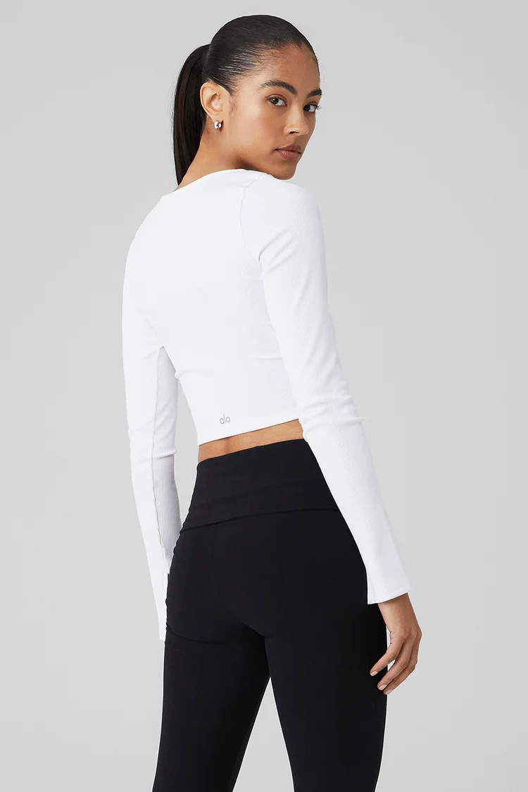 Alosoft Ribbed Show Stopper Long Sleeve Top | Alo Yoga (US)