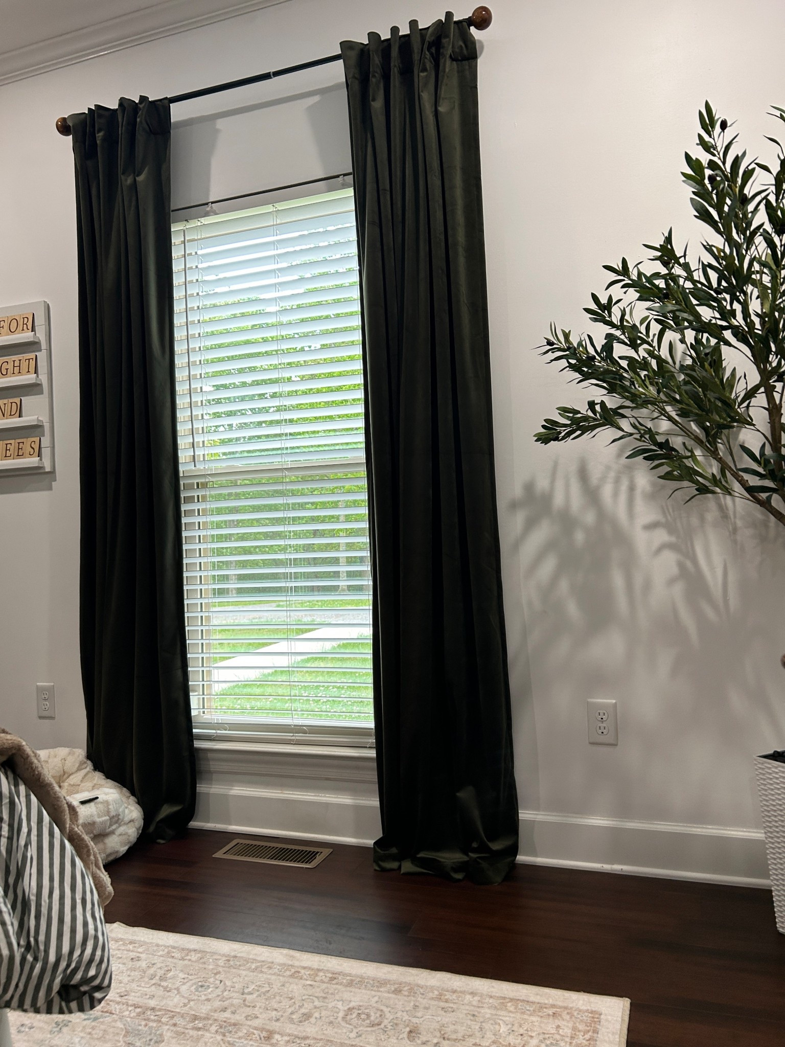 I love these Green velvet curtains. They elevated this room

Curtains, velvet curtains, home decor, interior design, interior space, bedroom decor, bedroom style, moody aesthetic 

#LTKHome