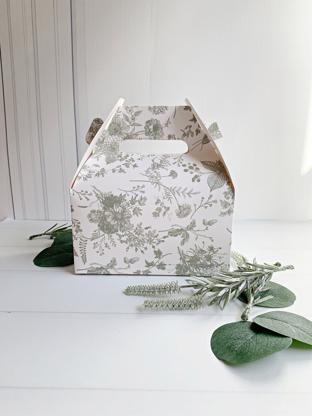 Sage Floral Gable Boxes Set of 10 - Etsy | Etsy (US)