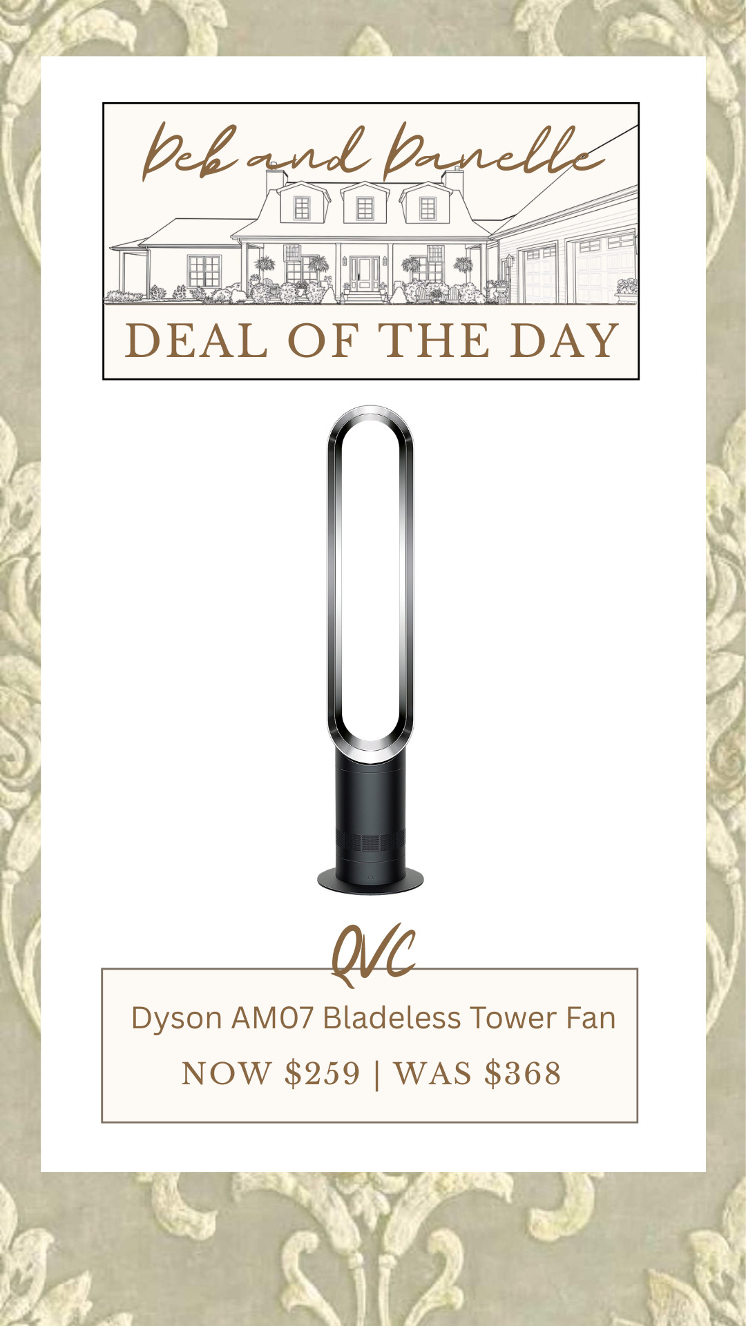 We love our Dyson tower fan! You can currently grab the Dyson AM07  Bladeless Tower Fan for a great price from QVC.  

 #LTKSeasonal #LTKHome