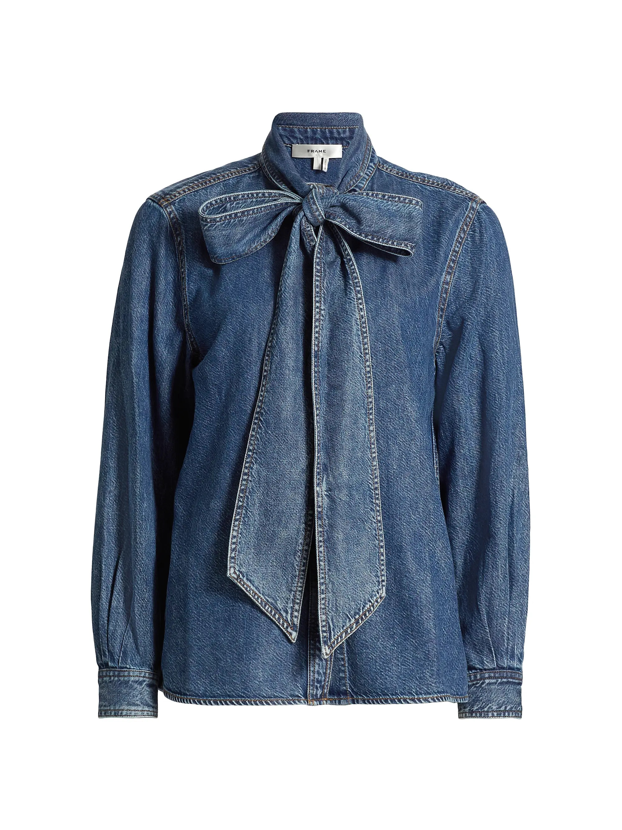 The Denim Secretary Blouse | Saks Fifth Avenue