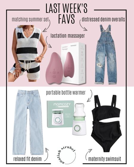 Here's a peak of last week's favorites! You can find the matching set from Shein! Momcozy has great items for both mom and baby! The maternity swimsuit is from H&M.🥰 Two denim favorites made it to the top this week, and for great reasons! 

#LTKBump #LTKBaby #LTKStyleTip