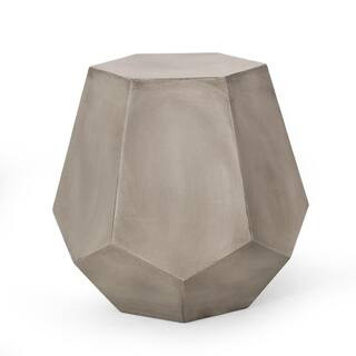 moda furnishings Light Gray Magnesium Oxide Outdoor Side Table DJ-70884.00 - The Home Depot | The Home Depot