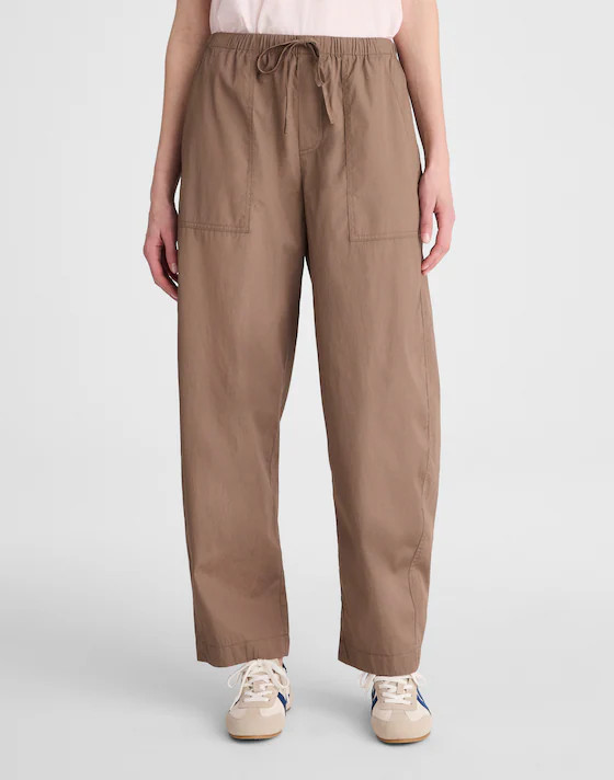 Pull-On Barrel-Leg Utility Pants in Poplin | Madewell