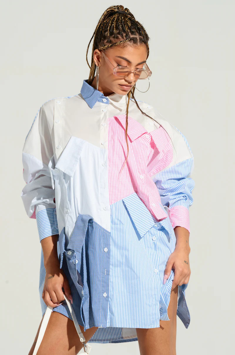 MY BOYFRIENDS SHIRT POPLIN MINI DRESS | AKIRA