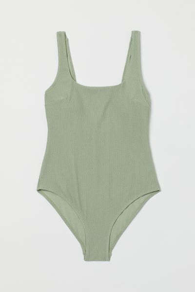 Fully lined swimsuit with a textured finish. Wide shoulder straps, lightly padded cups with remov... | H&M (US + CA)