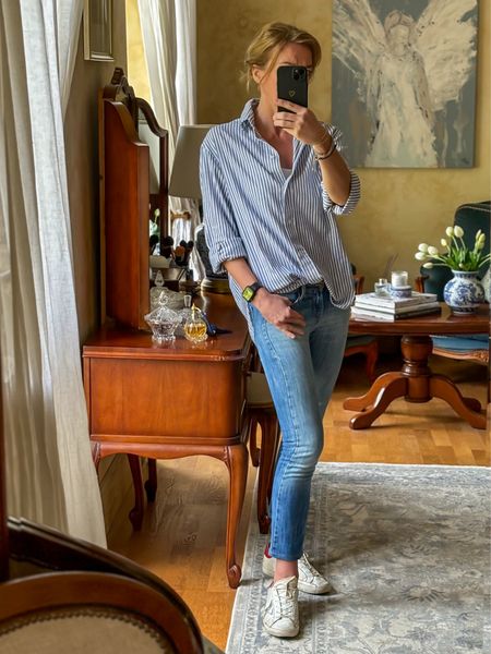 Spring time classics with a stripe shirt & cropped jeans simple combo
.
Shirt @vanessabruno
Jeans @ba&sh
Trainers @goldengoose
.
#springstyle #springfashion #mymidlifefashion #thisis50 #over50style #over50fashion #fashion #style #everydaystyle #everydayfashion 

#LTKeurope #LTKover40 #LTKSeasonal