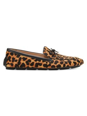 Newport Leopard Print Calf Hair Leather Driving Loafers | Saks Fifth Avenue OFF 5TH