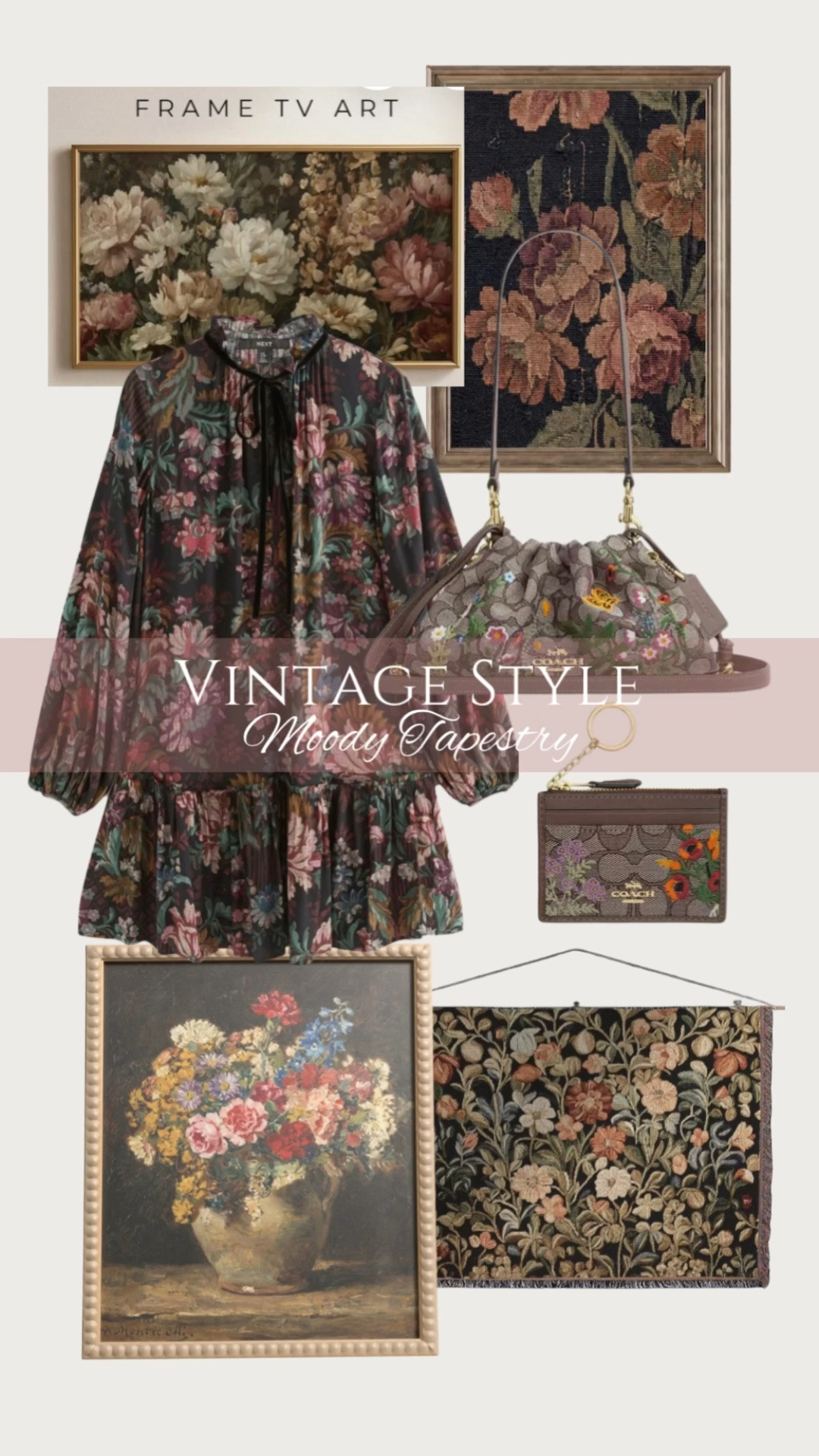 Vintage style- Moody floral tapestry inspired mood board 

 #LTKsummer #LTKdresses #LTKhome