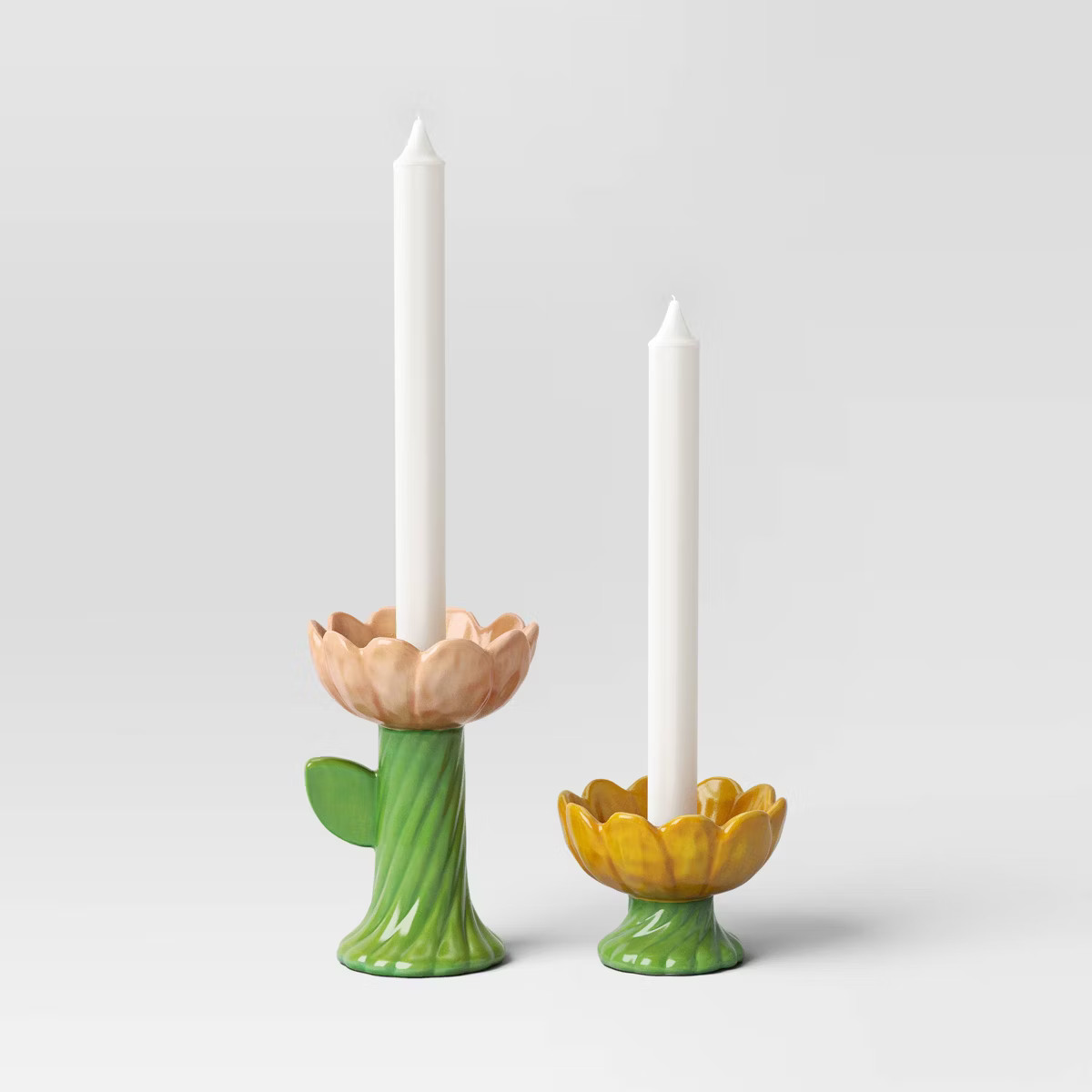 Set of 2 Easter Ceramic Flower Candle Holders - Threshold™ | Target