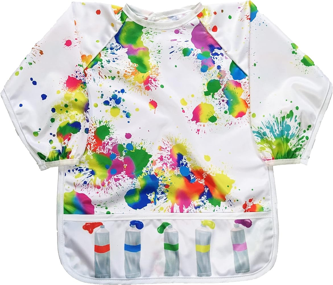 Madrona Brands Toddler Art Smock 1-3 Years | Long Sleeve Kids Waterproof Cover with Pockets | Cra... | Amazon (US)
