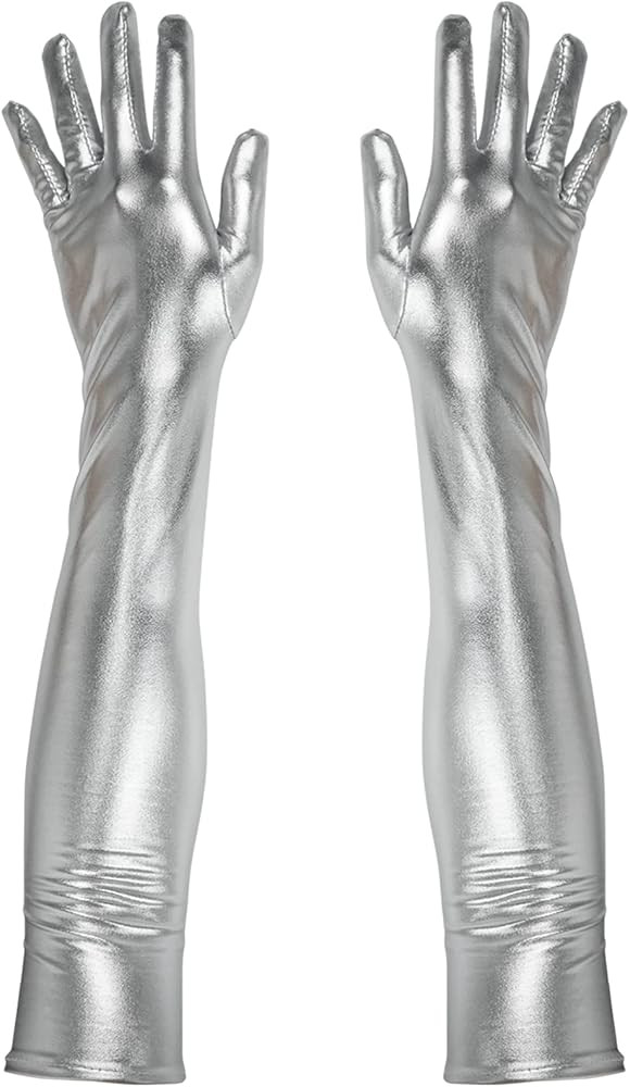 Luwint 21'' Extra Long Over Elbow Faux Patent Leather Wet Look Costume Gloves for Cosplay Wedding... | Amazon (US)