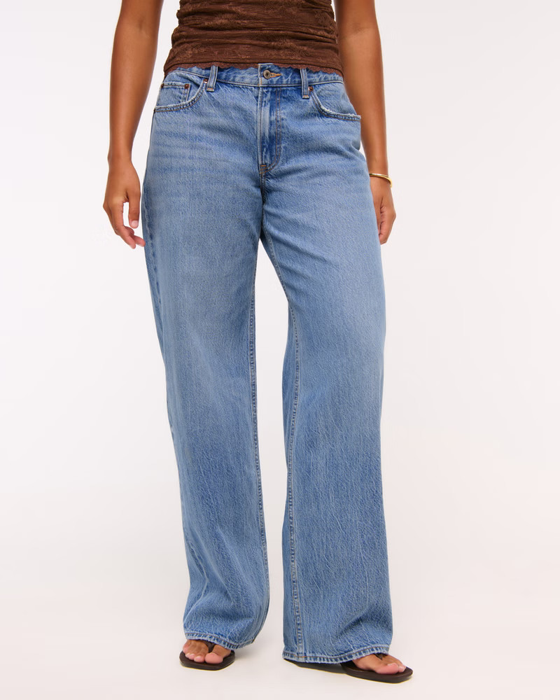 Curve Love Low Rise Ultra Loose Jean | Abercrombie & Fitch (US)