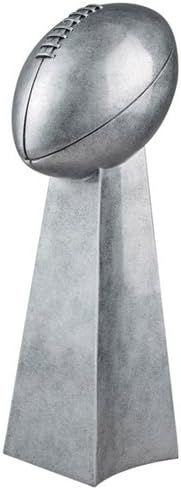 TROPHYPARTNER Silver Football Champion Tower Fantasy Football Trophy with 4 lines of custom text | Amazon (US)