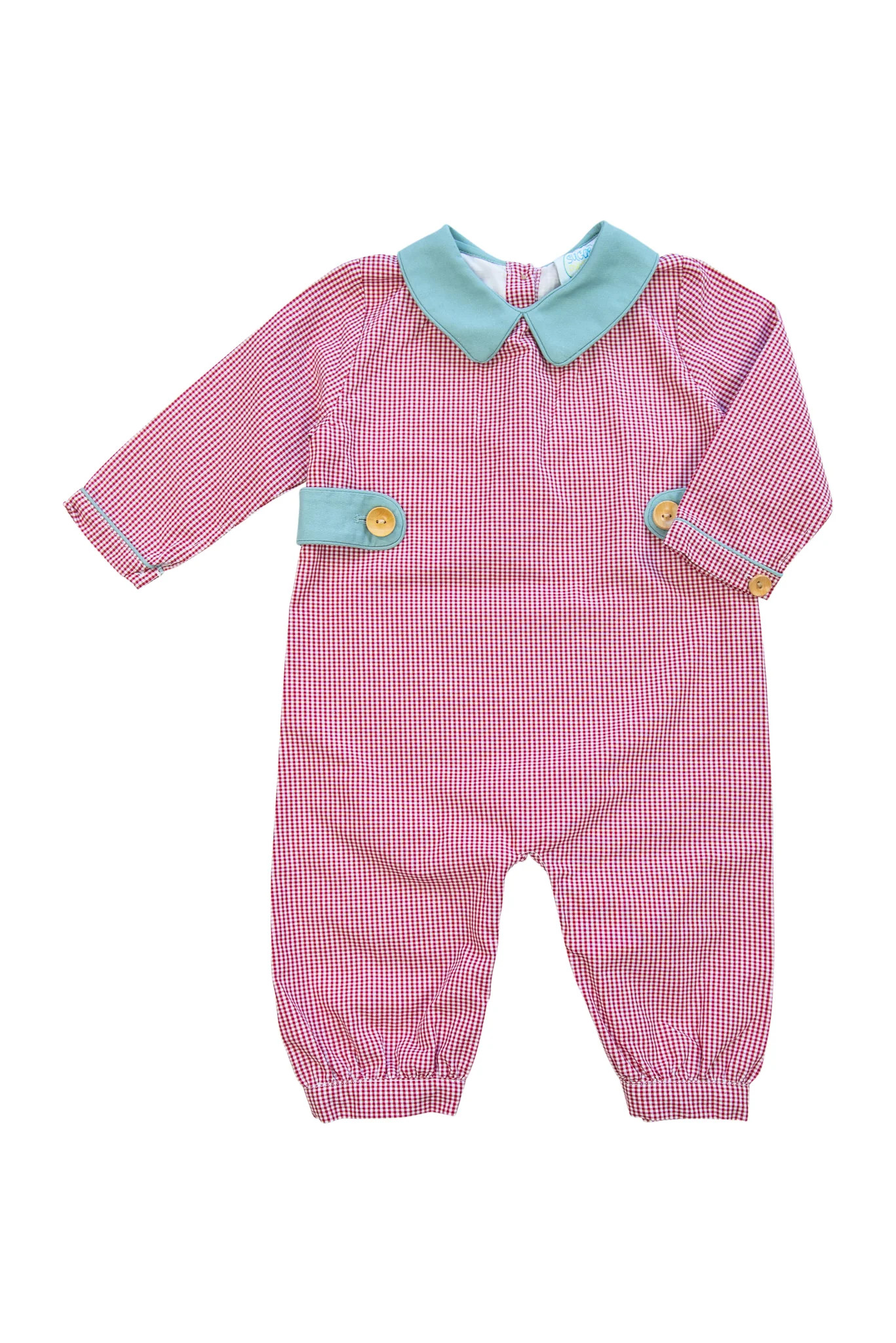 Boys Holiday Gingham Long Bubble | Sugar Dumplin' Kids