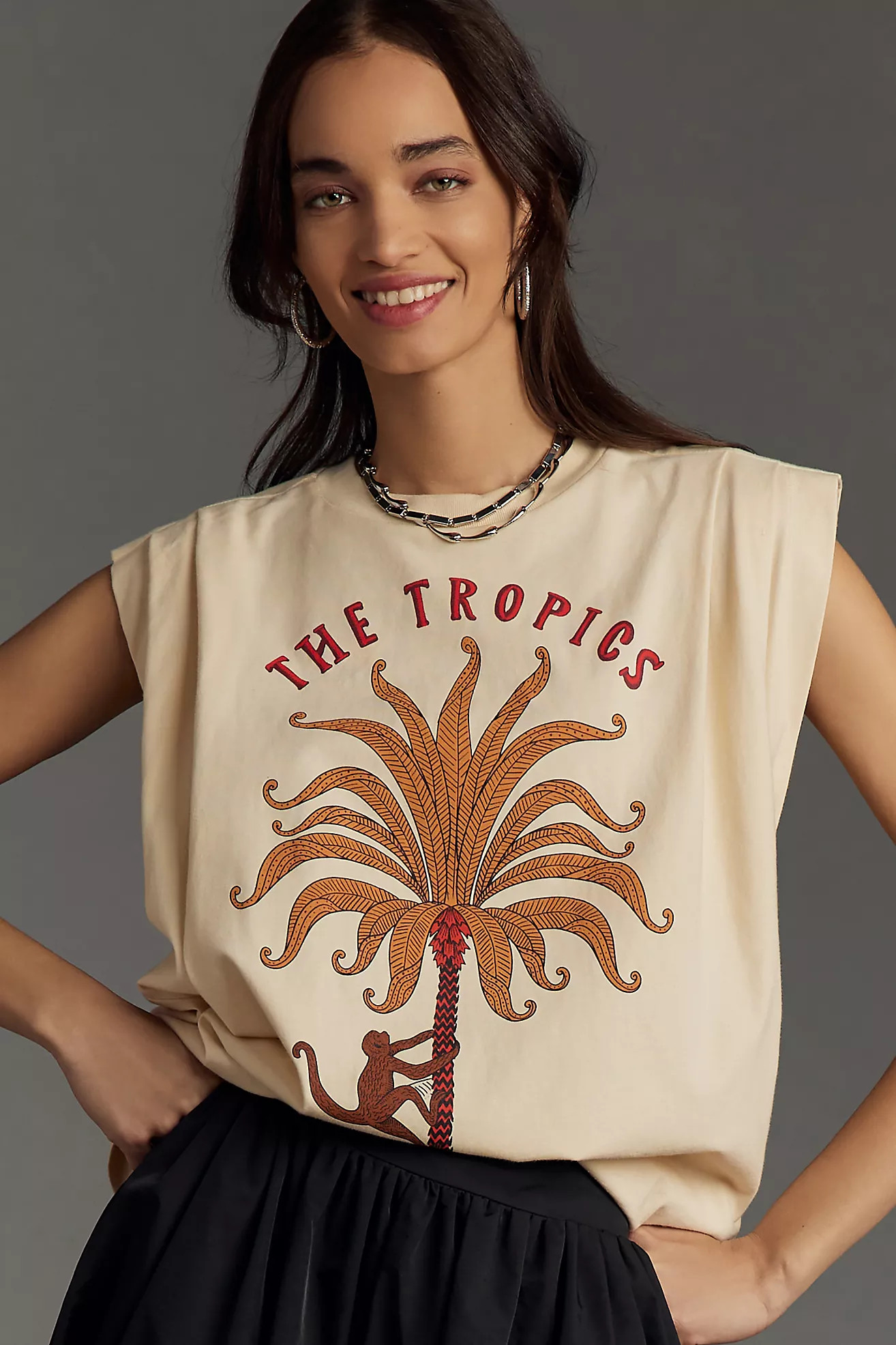 Farm Rio The Tropics Pleat Muscle Tee | Anthropologie (US)