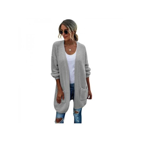 BRC 2020 Autumn Winter European And American Fashion Casual Knit Sweater Long Cardigan Contrast Colo | Walmart (US)