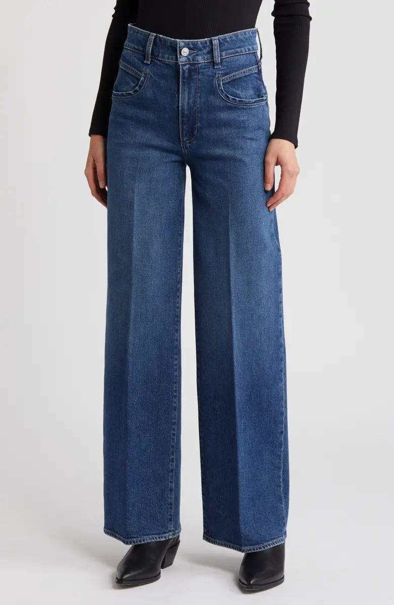 PAIGE Sasha Seamed Pocket High Waist Wide Leg Jeans | Nordstrom | Nordstrom