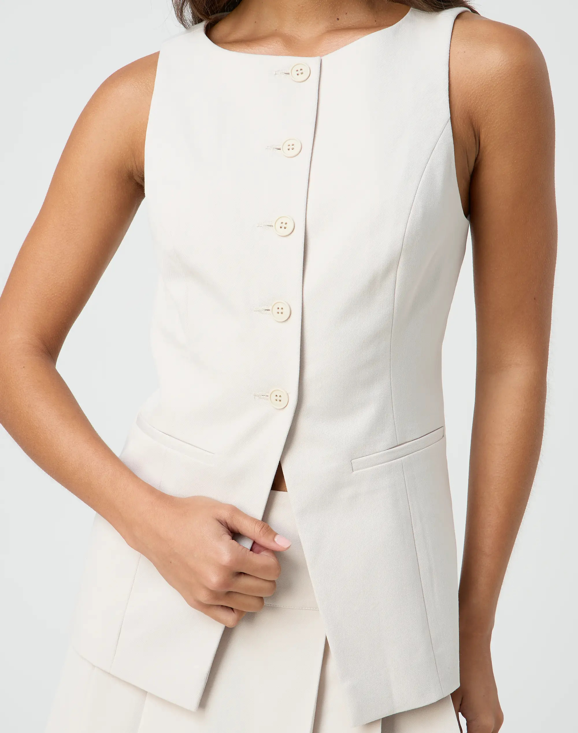 Tailored High Neck Longline Vest | Glassons (NZ)