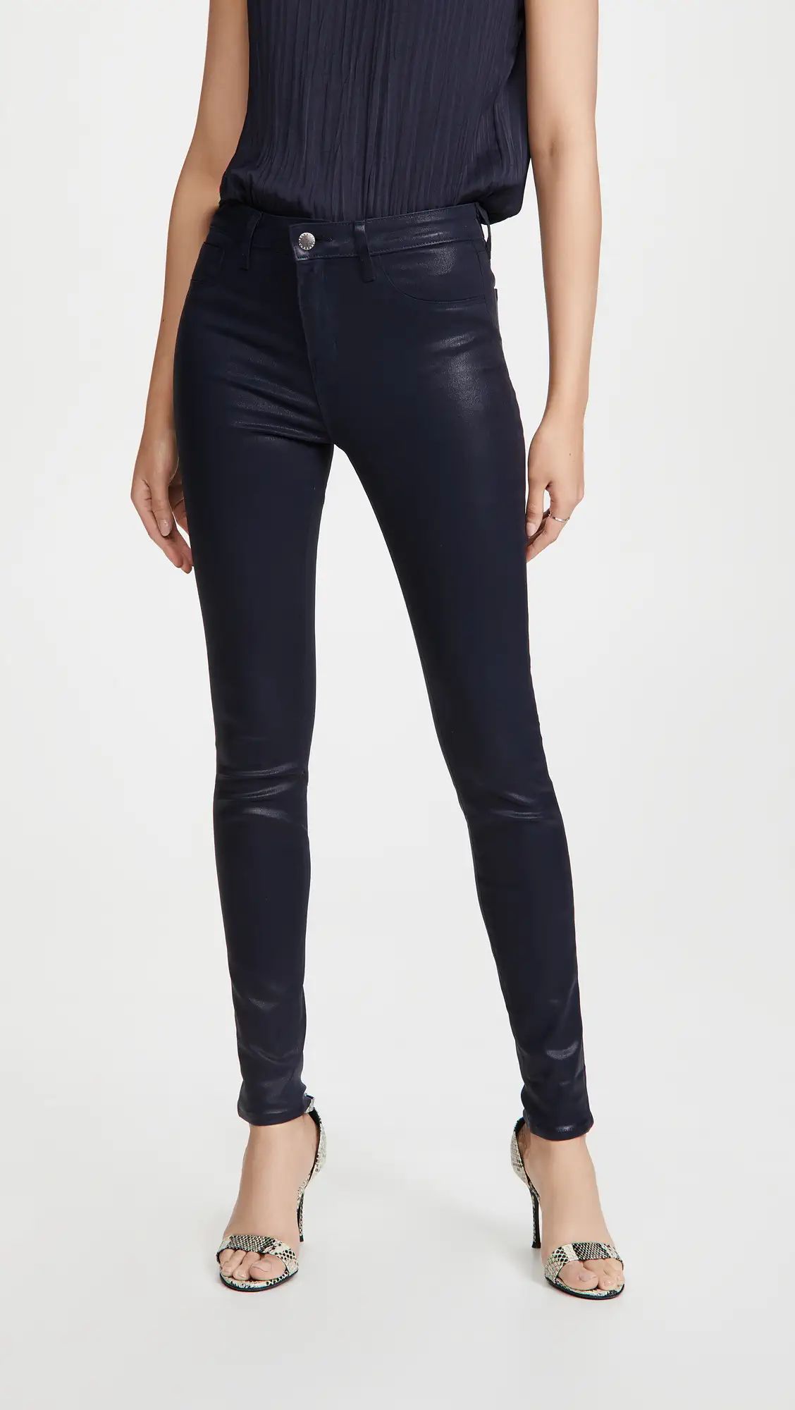 L'AGENCE Marguerite High Rise Coated Skinny Jeans | Shopbop | Shopbop
