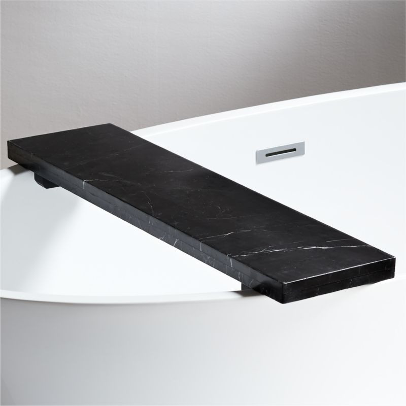 Nexus Black Marble Bath Caddy | CB2 | CB2