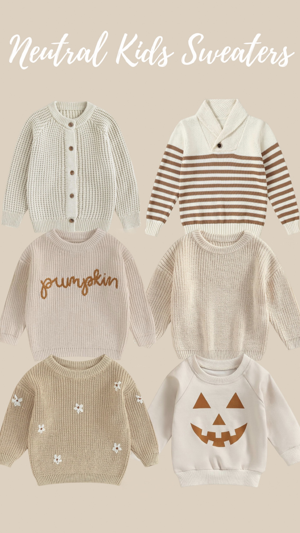 Neutral kids sweaters from Amazon 

#LTKstyletip #LTKkids #LTKSeasonal