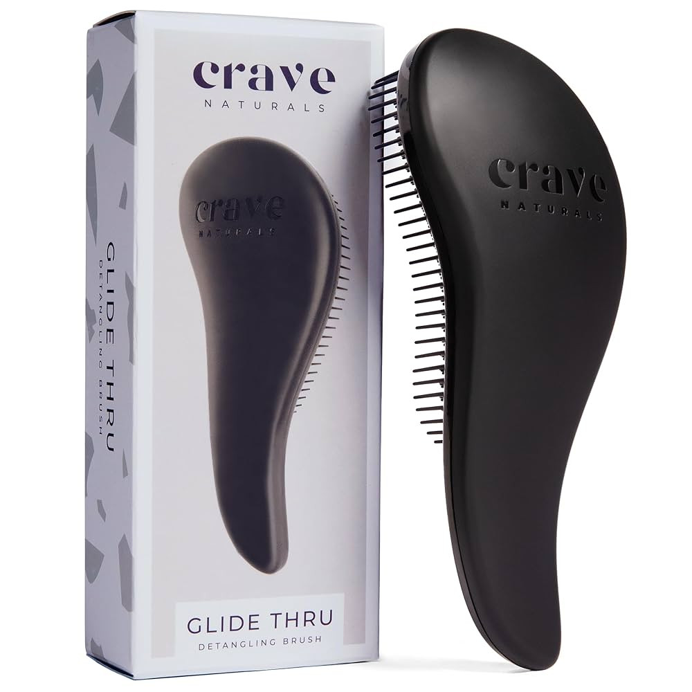 Glide Thru Detangling Brush by Crave Naturals - Tangle-Free Hairbrush for Curly and Straight Hair... | Amazon (US)