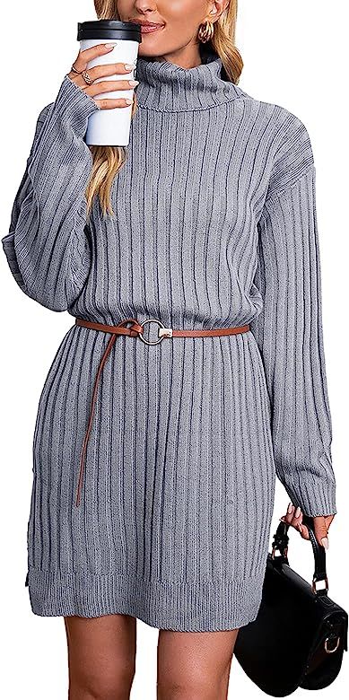 Ospetty Women’s Loose Oversize Turtleneck Long Pullover Sweater Chic Oversized Loose Sweater Dr... | Amazon (US)