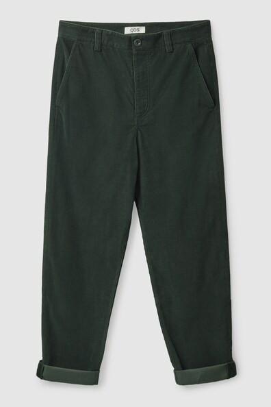 Straight-fit corduroy chinos - DARK GREEN - Women | COS AU | COS (EU)