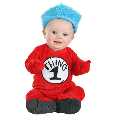 HalloweenCostumes.com 0-3 Months   Dr. Seuss Thing 1 & Thing 2 Onesie Costume Infant., Red/White/... | Target