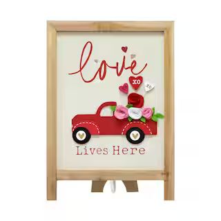 17" Truck Love Lives Here Easel Tabletop Sign by Ashland® | Michaels Stores