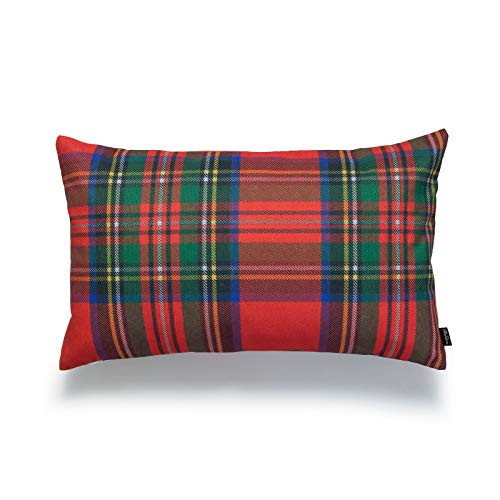 Hofdeco Decorative Throw Pillow Cover ONLY, Red Royal Stewart Scottish Tartan Plaid (Canvas), 12"x20" | Amazon (US)