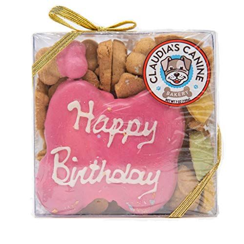 Claudia's Canine Bakery Happy Birthday Dog Treat Gift Box for Your Pet - Pink - 7 oz. | Amazon (US)
