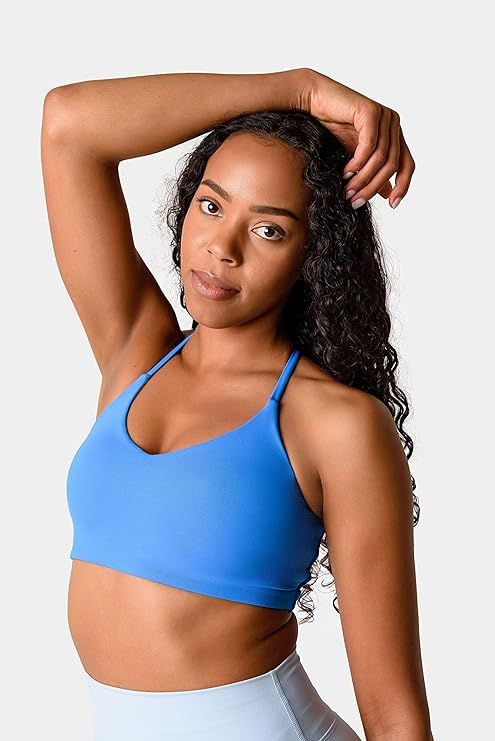 Kamo Fitness Iris Strappy Sports Bra for Women Light Support Backless Crop Top Removable Padding ... | Amazon (US)