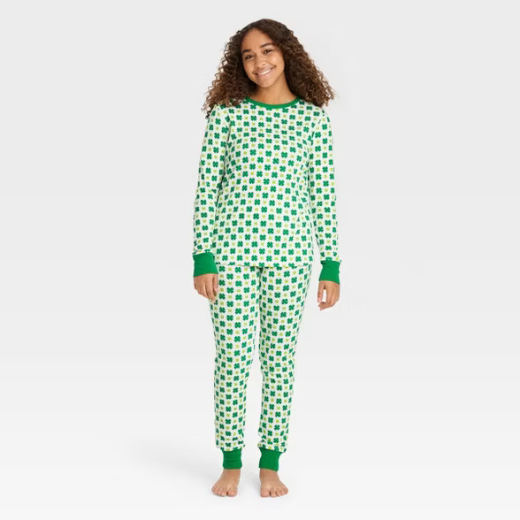 Kid's St Patrick's Day Matching Family Pajama Set - Green | Target