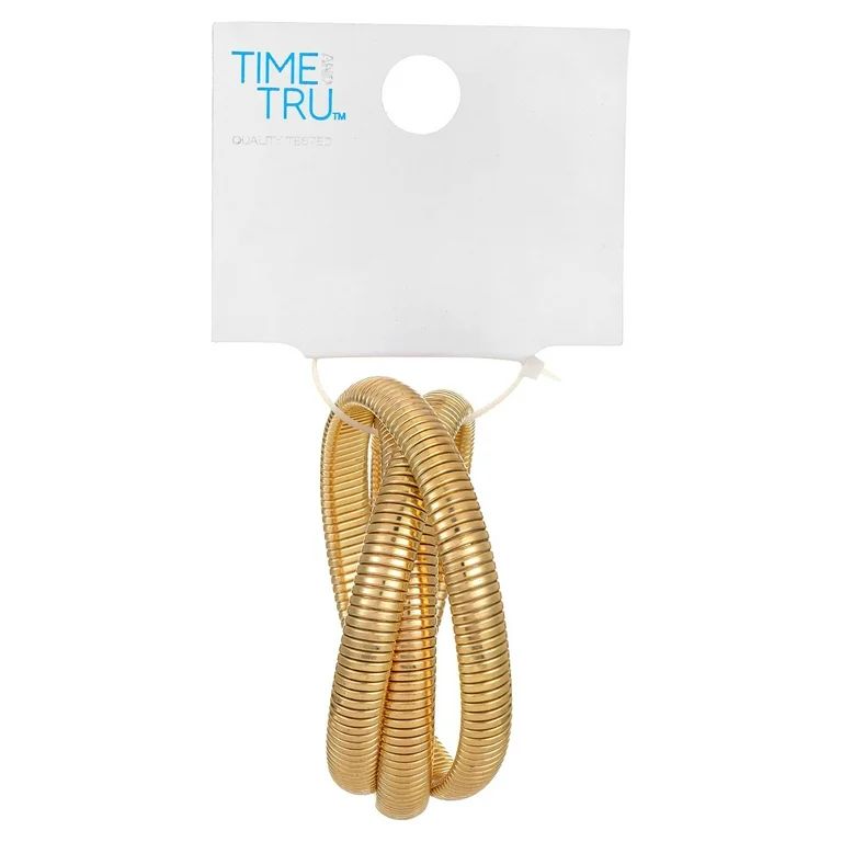 Time and Tru Women's Gold-Tone Twist Bangle Bracelet, 1 Piece | Walmart (US)