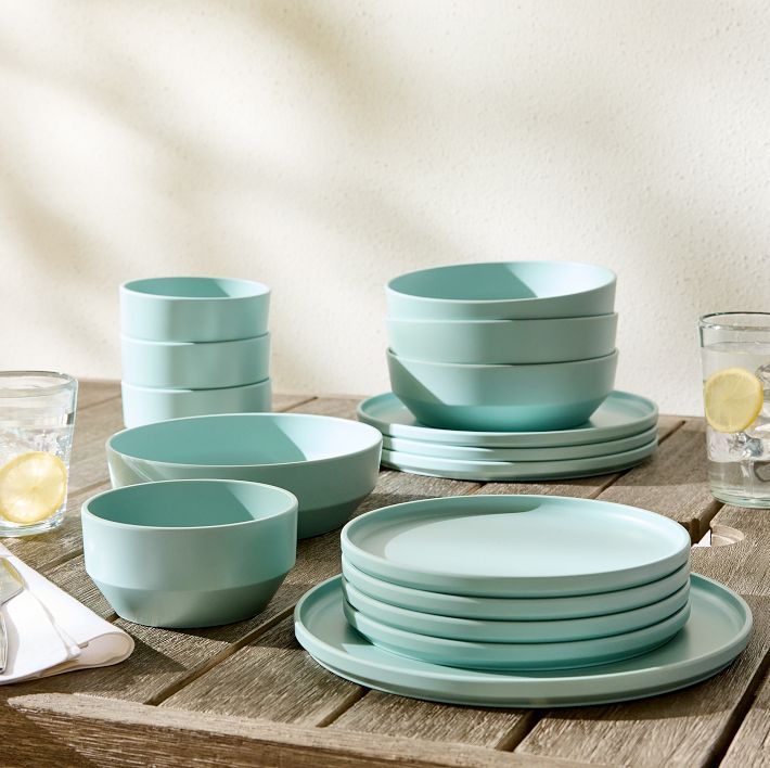 Modern Melamine Outdoor Dinnerware (Set of 16) | West Elm (US)