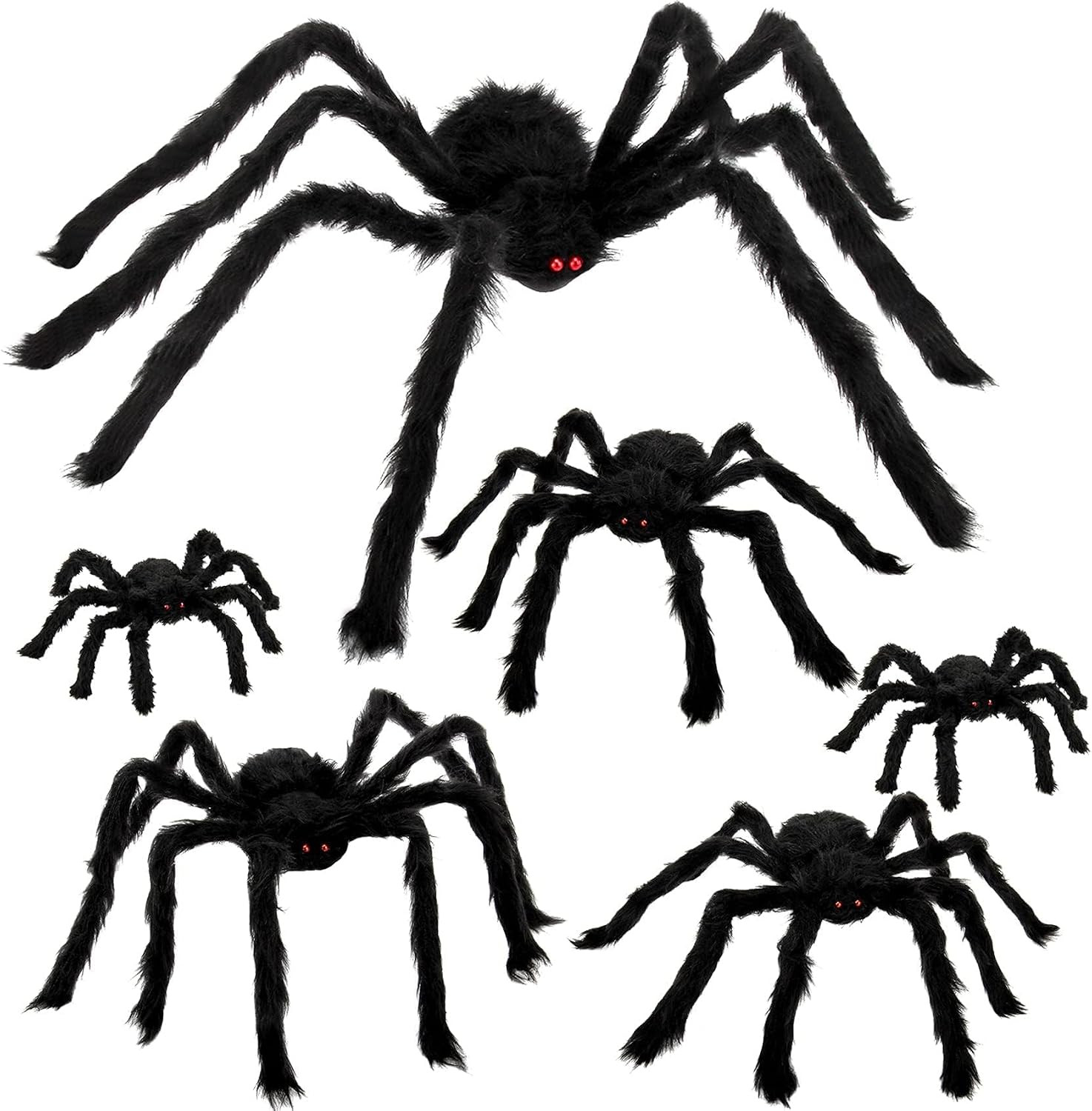 6 Pcs Large Scary Halloween Spider Decorations for Outdoor, Yard | Amazon (US)